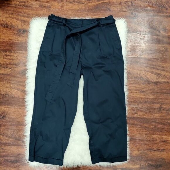 Brooks Brothers Navy Blue Cropped Preppy Paper Bag Pants Women's Size 12 NWOT - Picture 12 of 12